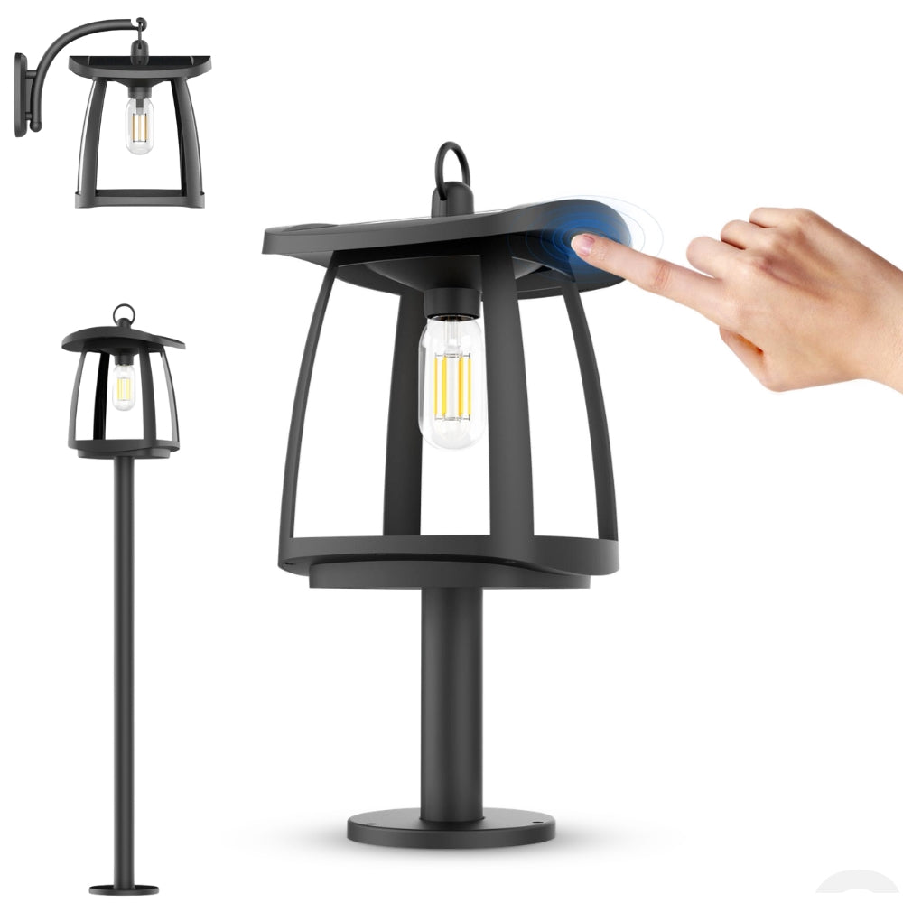 GSS Solar Post Light, with Adjustable Pier Mount Base Waterproof IP65 for Garden